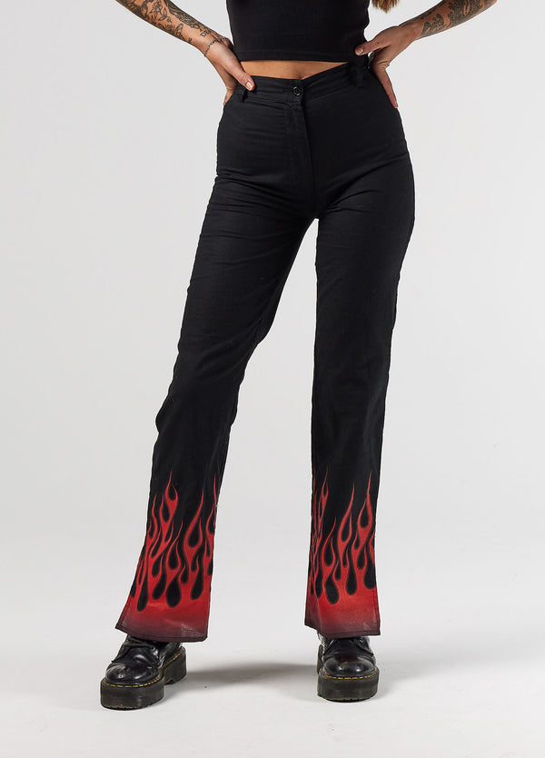 Pants Man LOGO EGON Sport Trousers BLACK - RED FLAME – Kappa.com